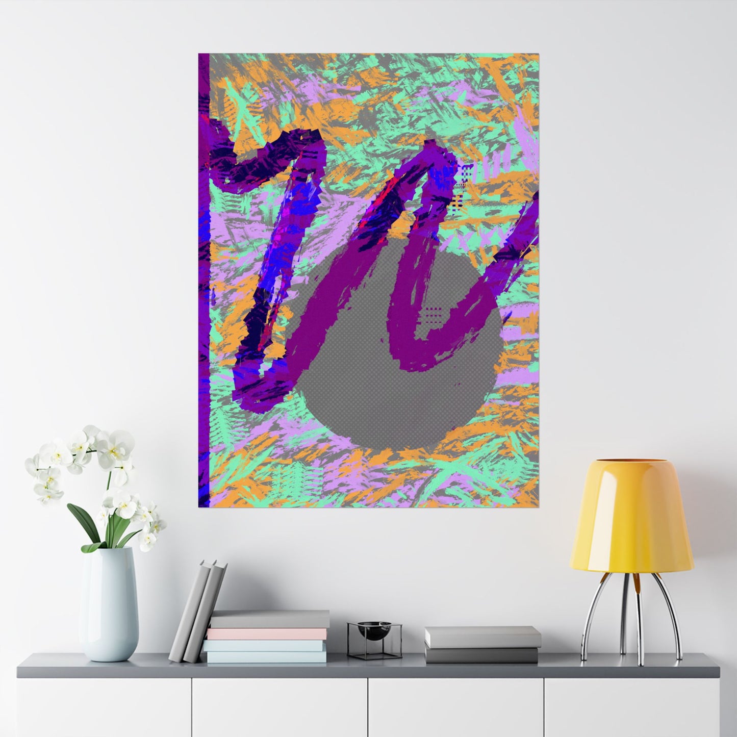Scribble Neon Poster Art Print | Abstract, Geometric, Minimal 80's Decor, Nostalgia