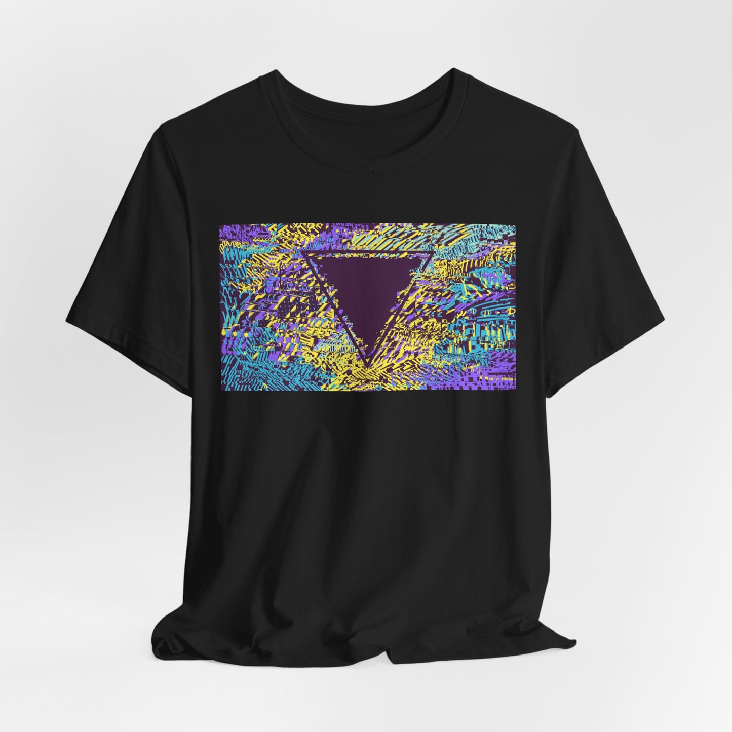 Tessellate - Glitch Art Triangle T-Shirt, Abstract Original Colorful Tee, Hipster Graphic Streetwear Tee