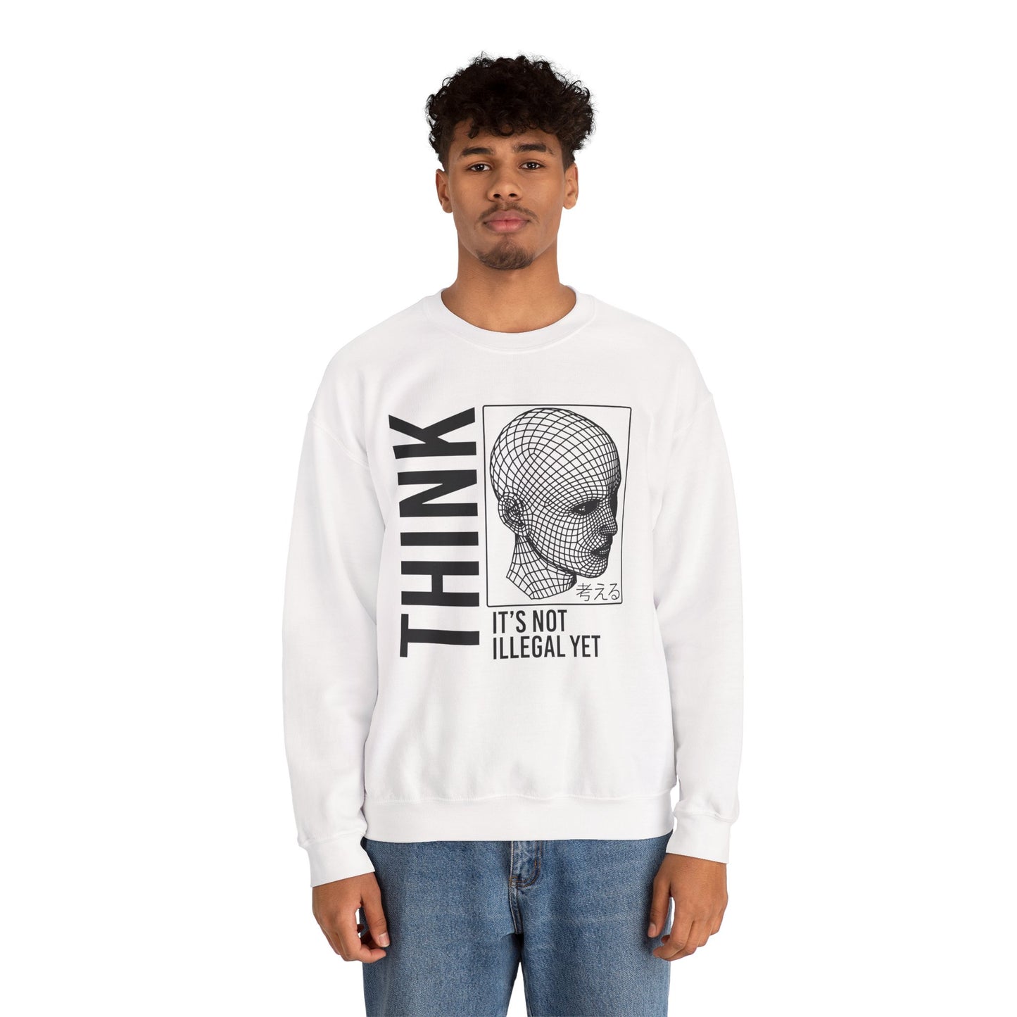 THINK It's Not Illegal Yet - Unisex Heavy Blend Sweatshirt Sweater Streetwear - Cyberpunk Vaporwave Aesthetic