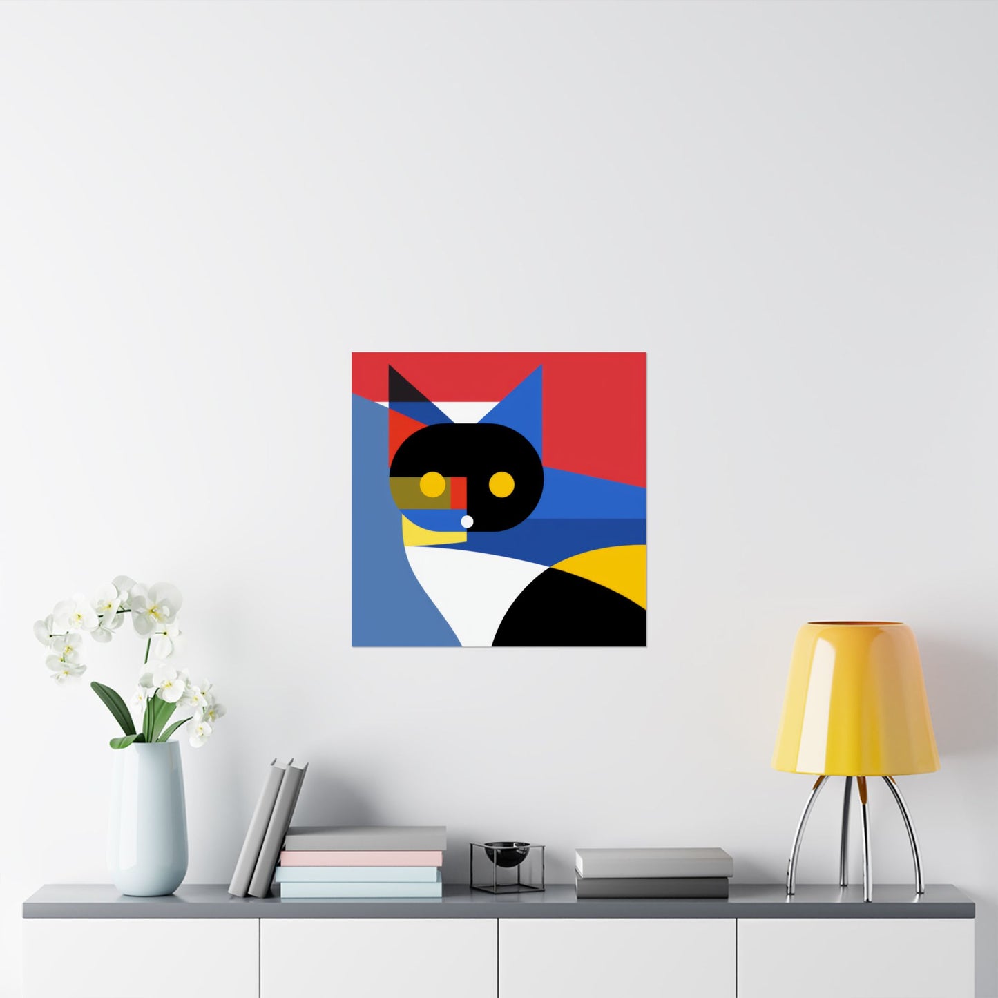 Meowhaus #2 Poster Art Print | Cute Kitty Wall Art | Colorful Animal Decor