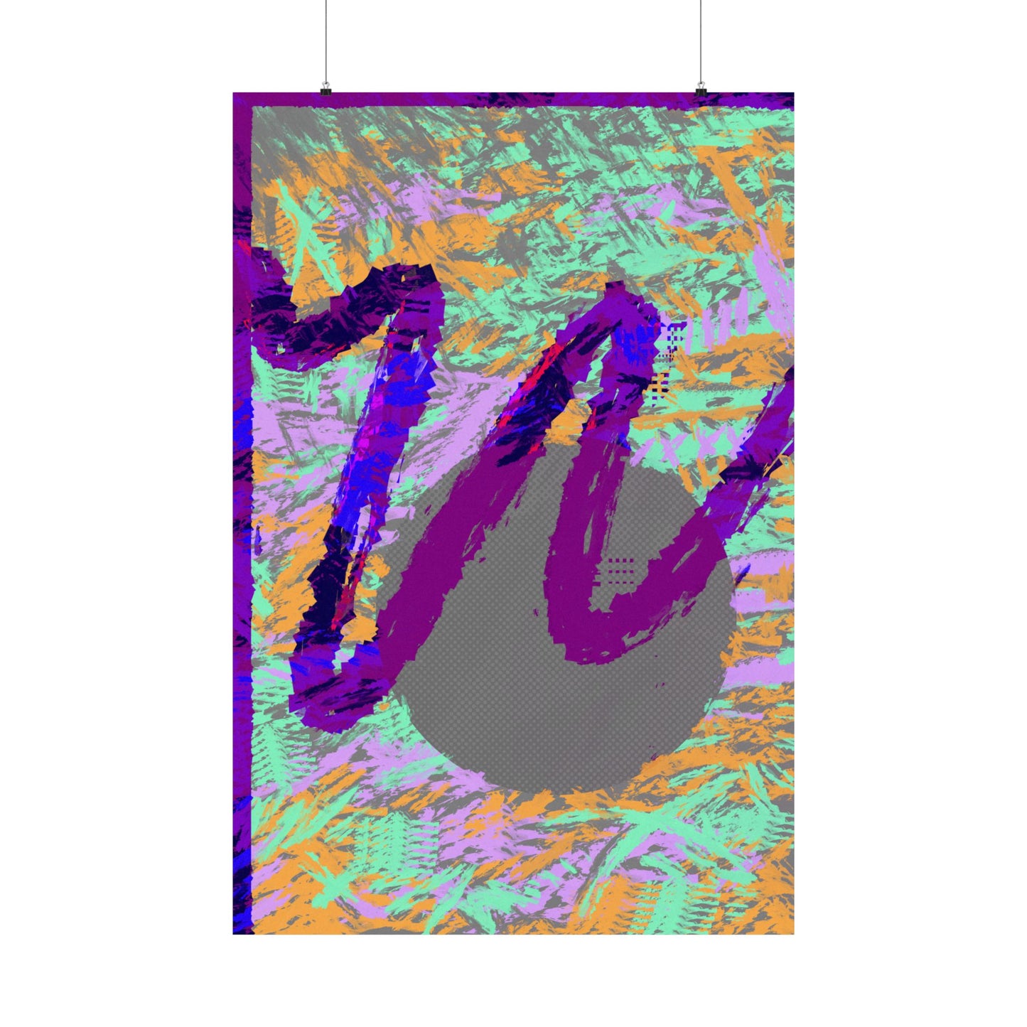 Scribble Neon Poster Art Print | Abstract, Geometric, Minimal 80's Decor, Nostalgia