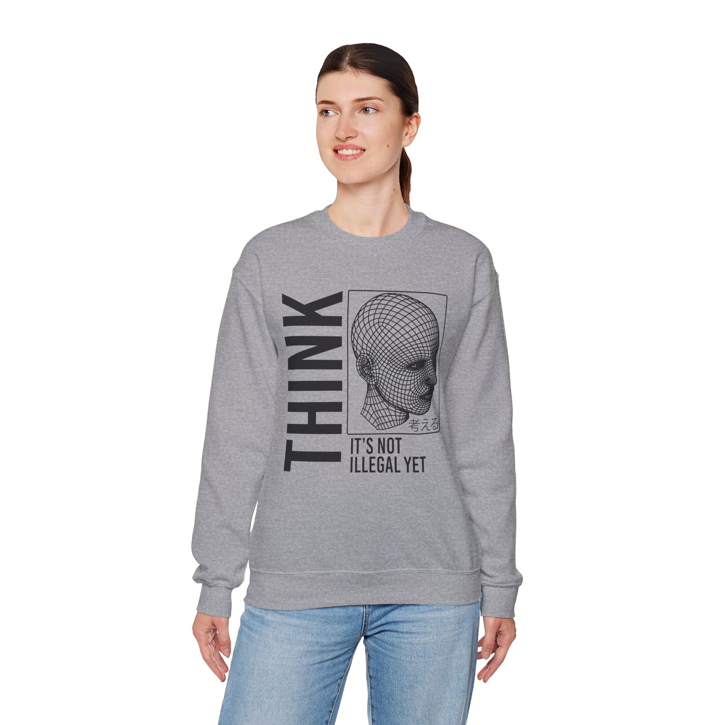 THINK It's Not Illegal Yet - Unisex Heavy Blend Sweatshirt Sweater Streetwear - Cyberpunk Vaporwave Aesthetic