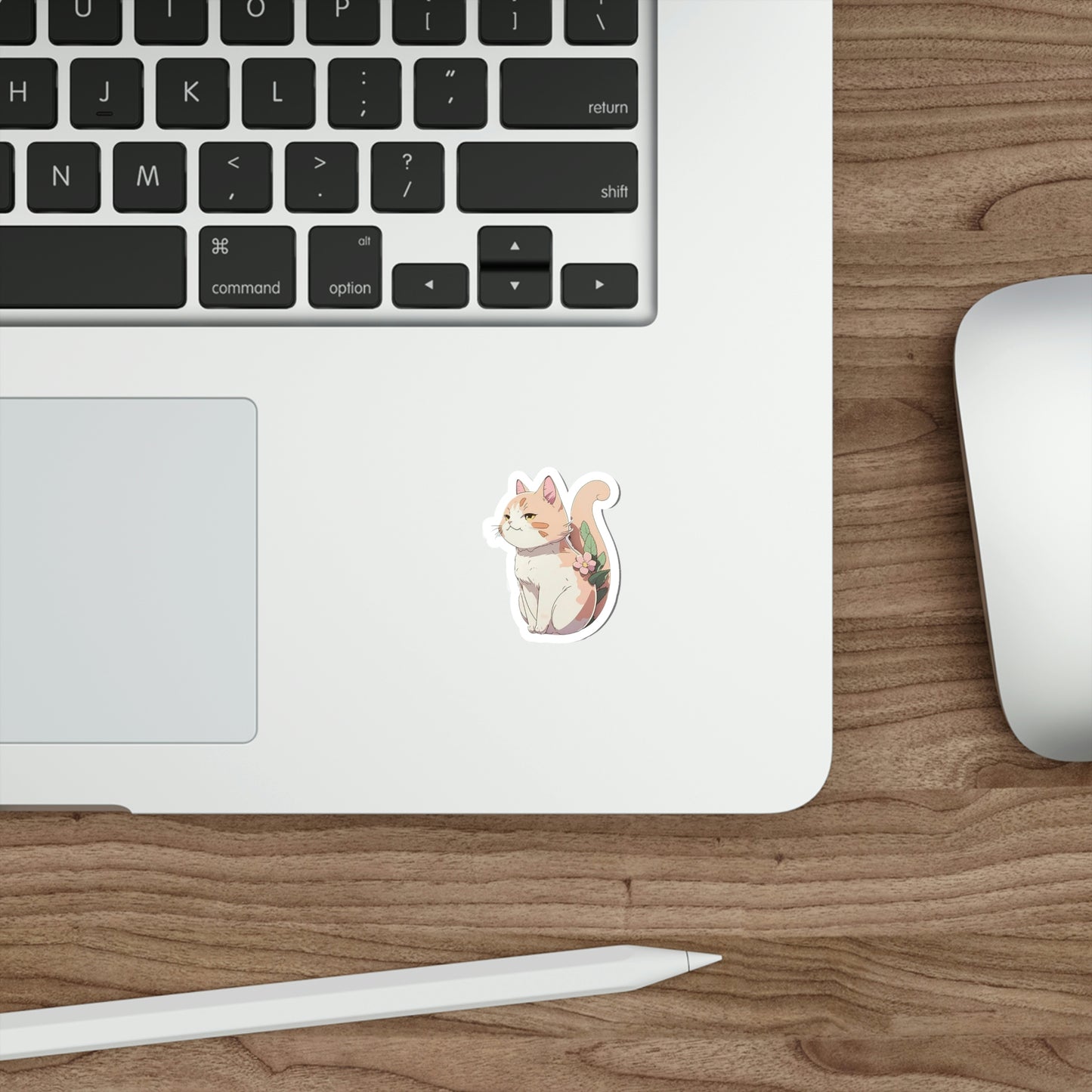 Anime Cat Flower Sticker | Kawaii Kitty Plant Design 2x2-6x6
