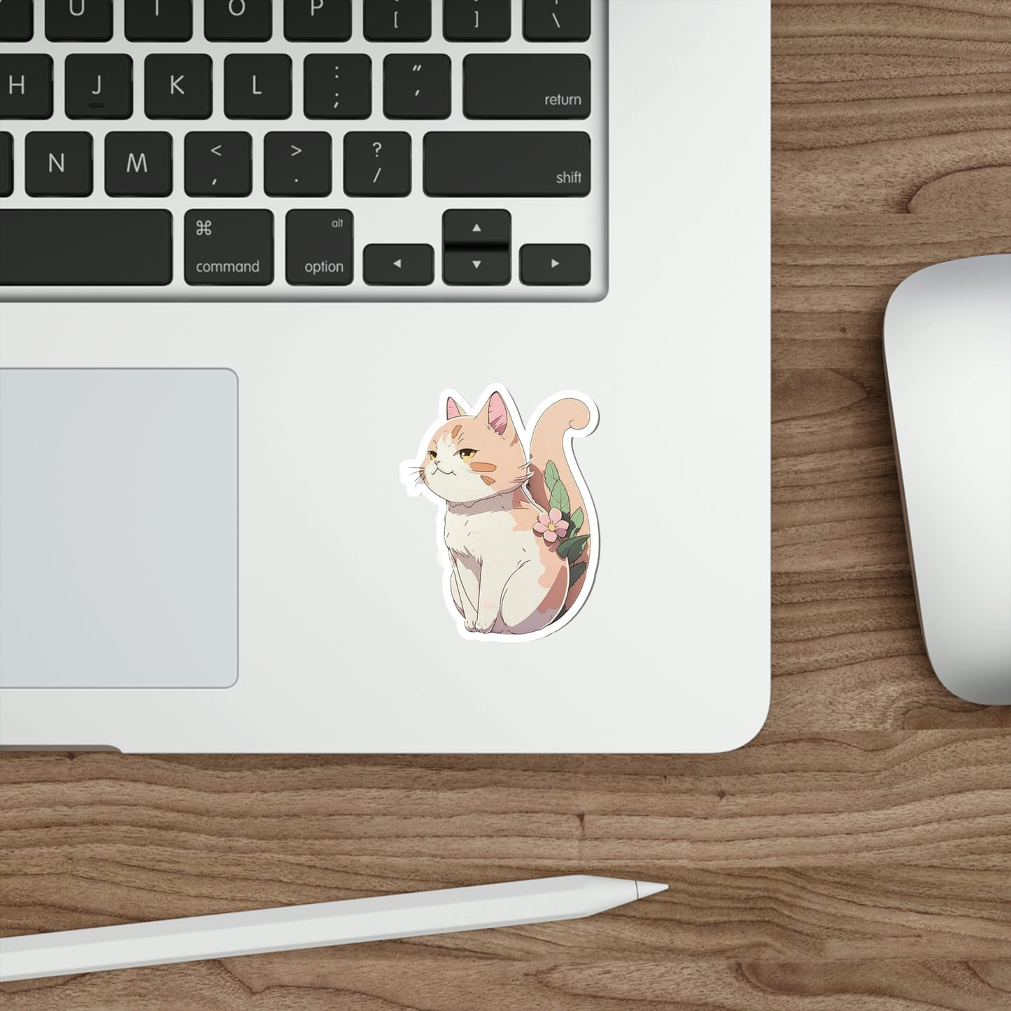 Anime Cat Flower Sticker | Kawaii Kitty Plant Design 2x2-6x6