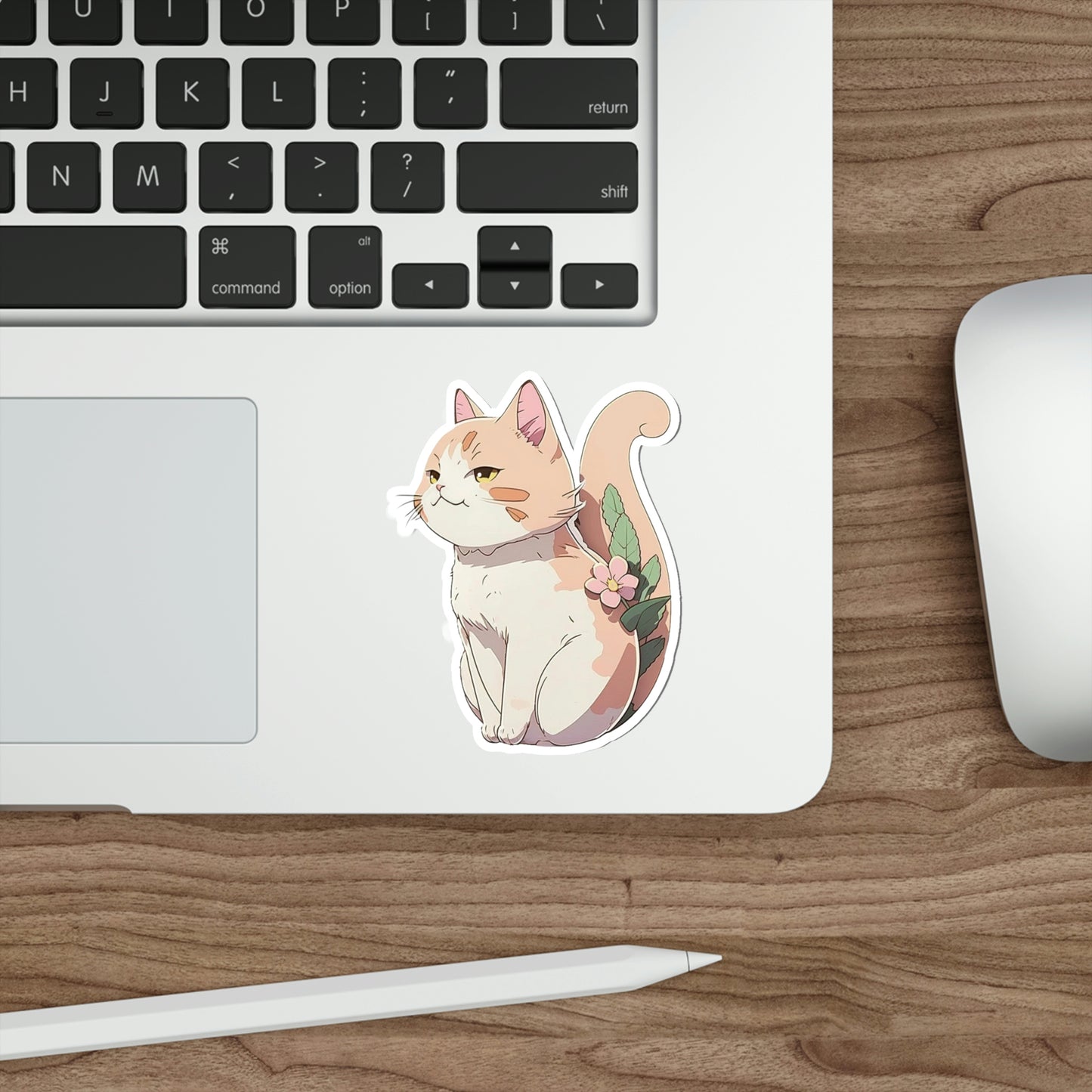 Anime Cat Flower Sticker | Kawaii Kitty Plant Design 2x2-6x6