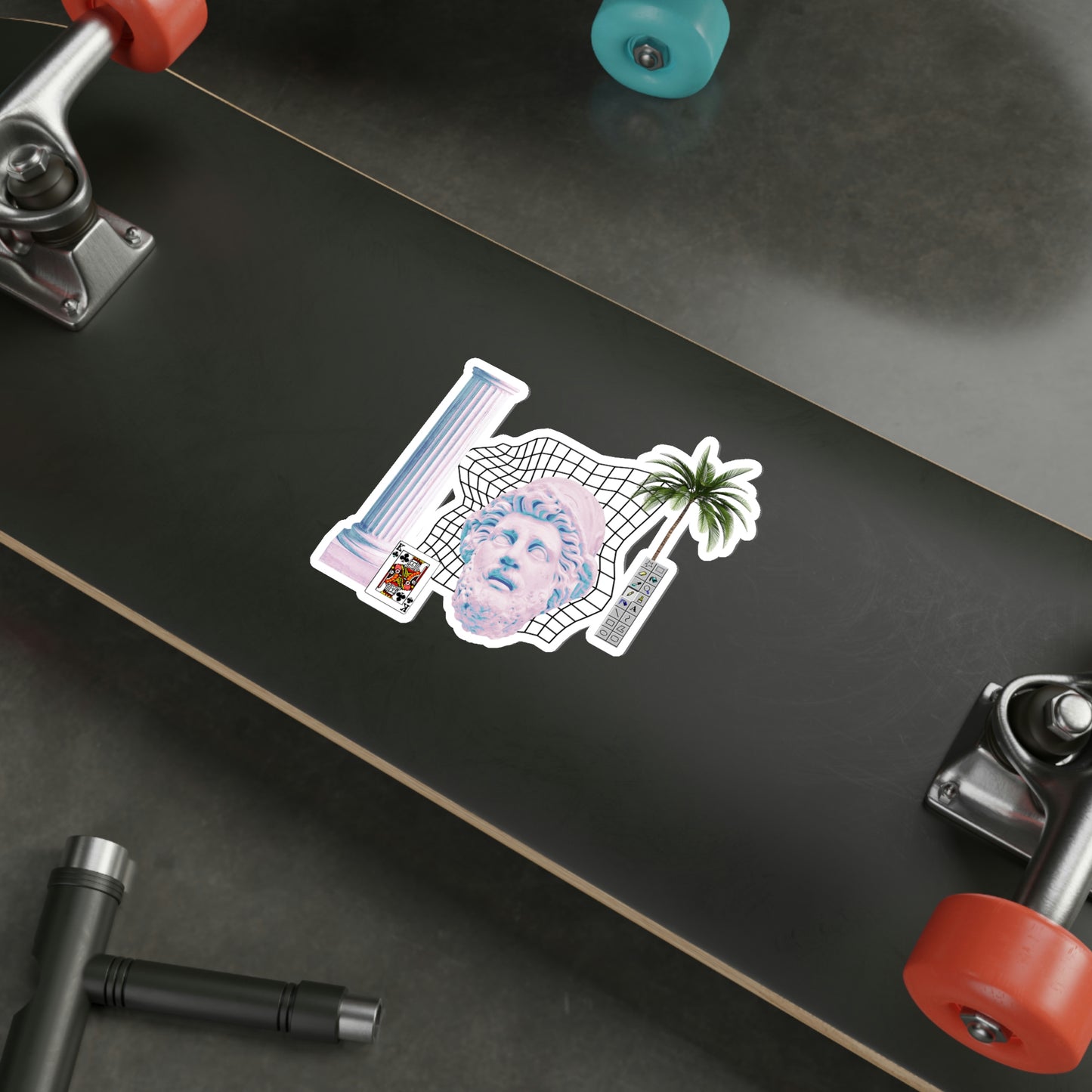 Vaporwave King Sticker | Aesthetic 80s 90s Palm Tree 2x2-6x6 inches