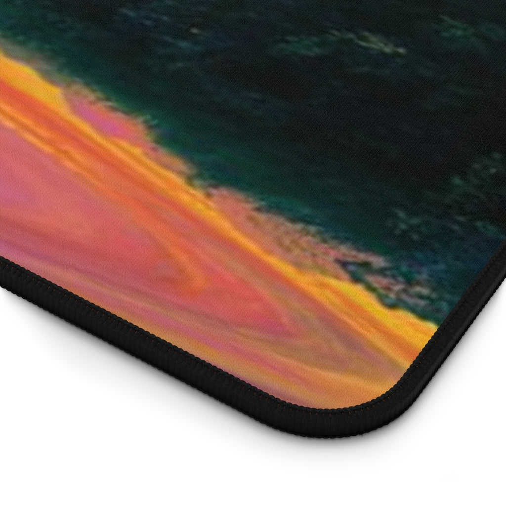Surreal Mountain Geometric Desk Mat | Landscape Abstract Office Decor Gaming Keyboard Table Protector 4mm