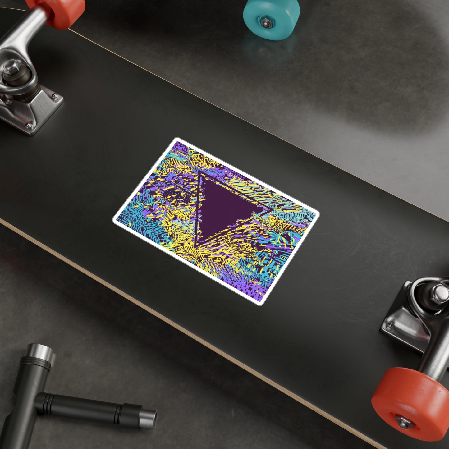 Tessellate Vinyl Sticker - Geometric Triangle Glitch Art Decal for laptop, car or windows