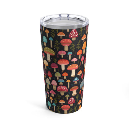 Tiny Mushrooms Tumbler 20oz Cup - Cute Cartoon Mystical Pattern Chill Drinkware