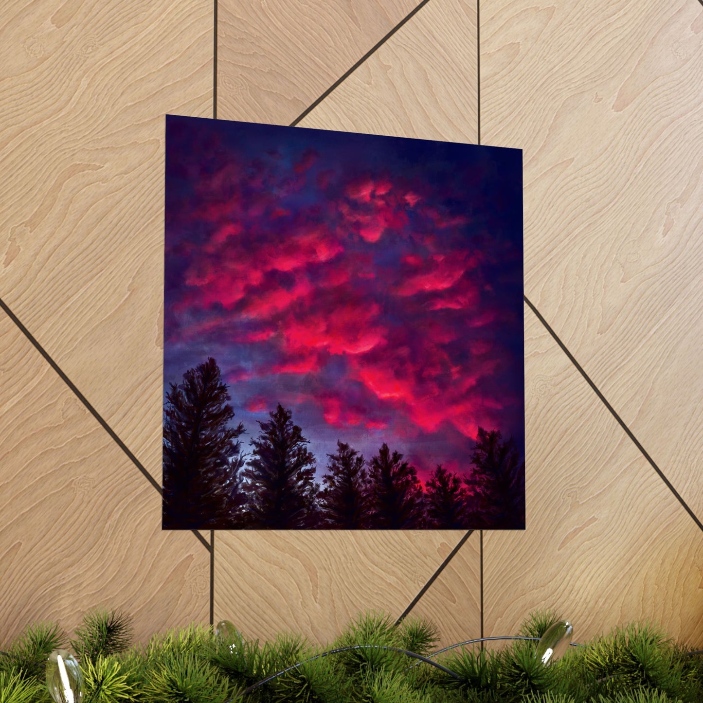 Fuchsia Sunset Poster - Vibrant Landscape Wall Art Print - Original Art