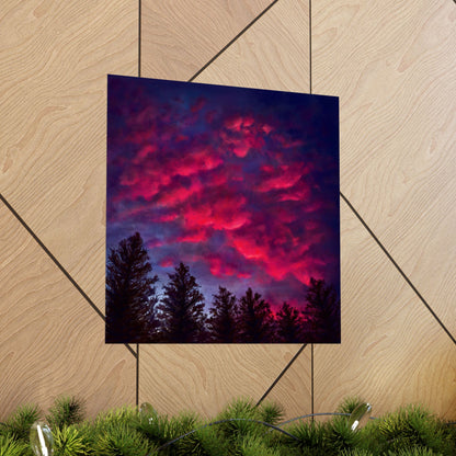Fuchsia Sunset Poster - Vibrant Landscape Wall Art Print - Original Art
