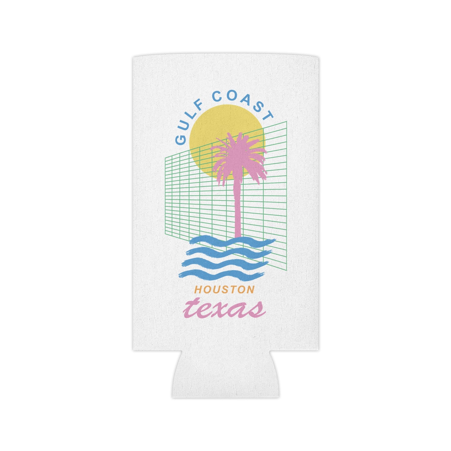 Gulf Coast HTX Koozie | Retro 80s Houston Can Cooler Gift