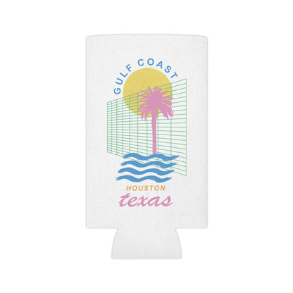 Gulf Coast HTX Koozie | Retro 80s Houston Can Cooler Gift