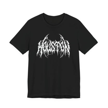 Houston Heavy Metal Logo T-Shirt - Black and White Graphic Tee