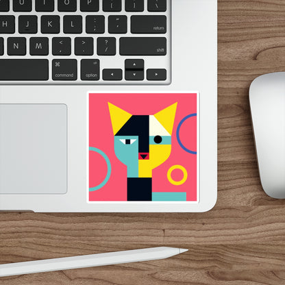 Meowhaus #3 Bauhaus Mondrian Inspired Abstract Cat Sticker