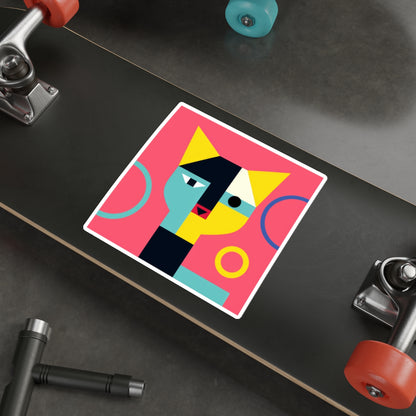Meowhaus #3 Bauhaus Mondrian Inspired Abstract Cat Sticker