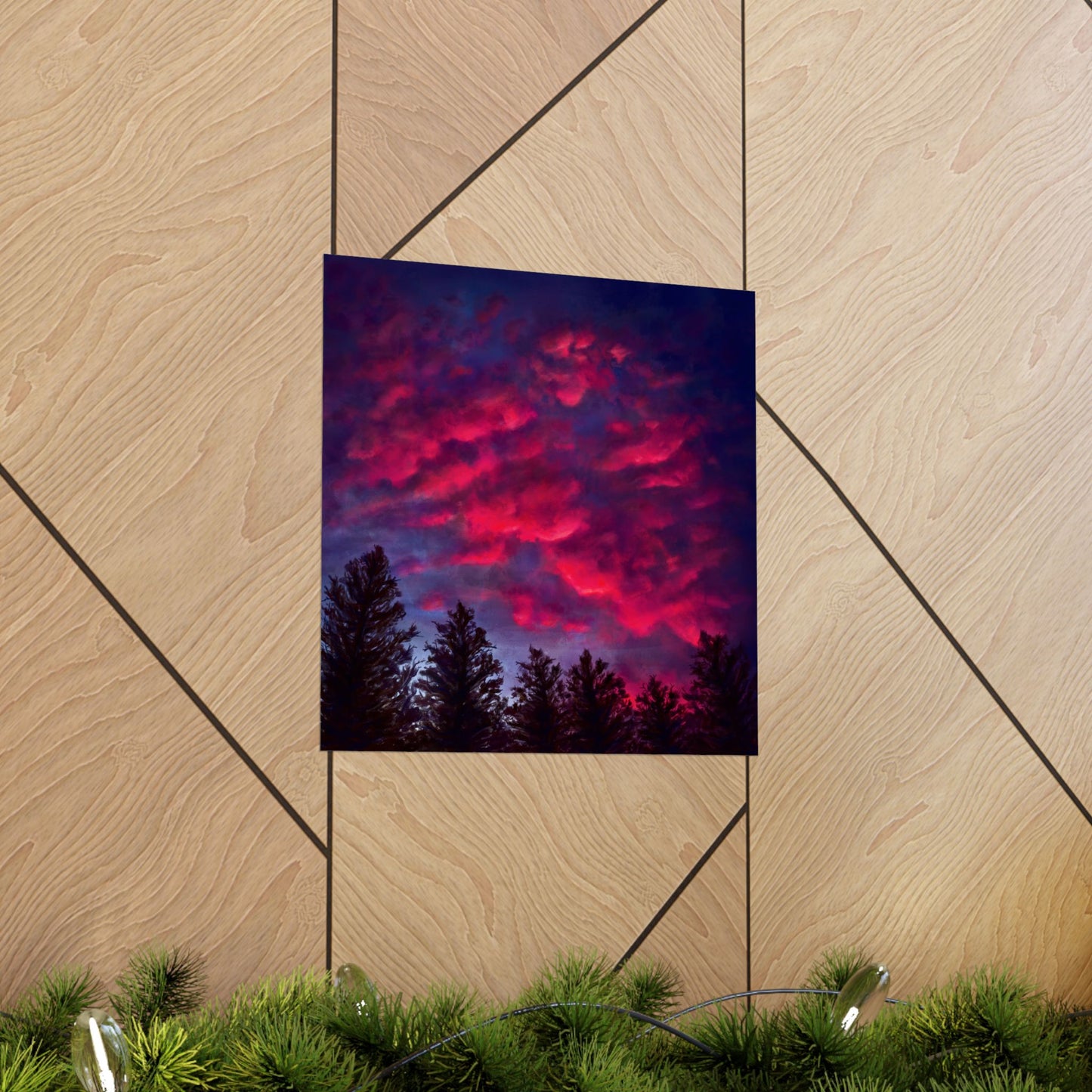 Fuchsia Sunset Poster - Vibrant Landscape Wall Art Print - Original Art