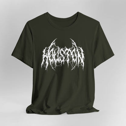 Houston Heavy Metal Logo T-Shirt - Black and White Graphic Tee