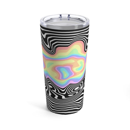 Trippy RGB Melt Tumbler 20oz - Psychedelic Black & White Stainless Steel Cup