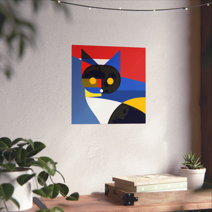 Meowhaus #2 Poster Art Print | Cute Kitty Wall Art | Colorful Animal Decor
