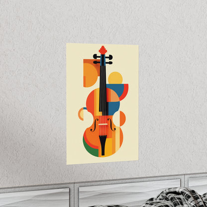 geometric bauhaus colorful violin viola cello poster