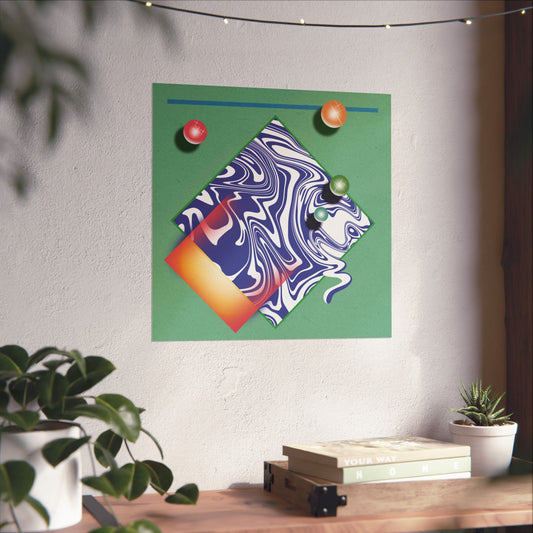 Interim - Original Art Print | Retro Abstract Geometric Poster