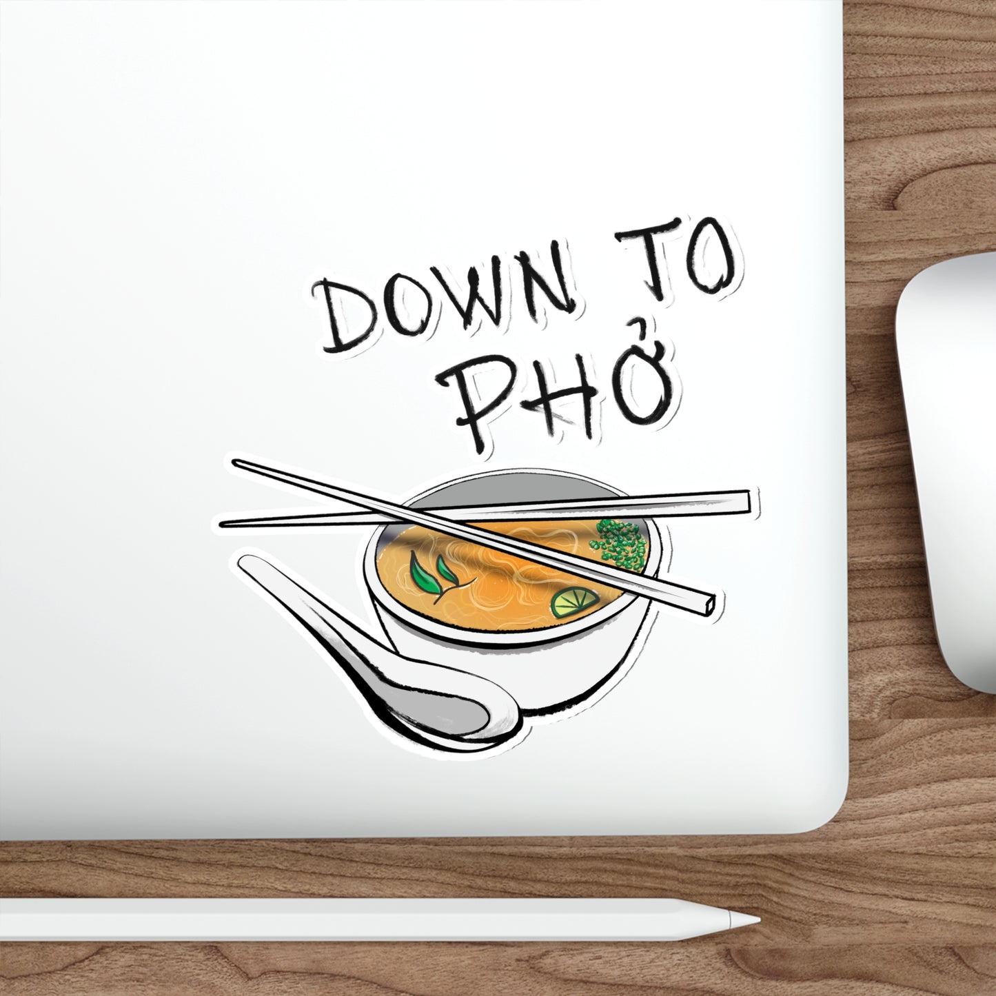 Down to Phó Sticker - Punny Funny Vinyl Decor | Vietnamese Pho Soup Noodles