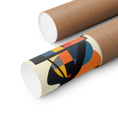 colorful geometric abstract piano poster rolled in poster tube