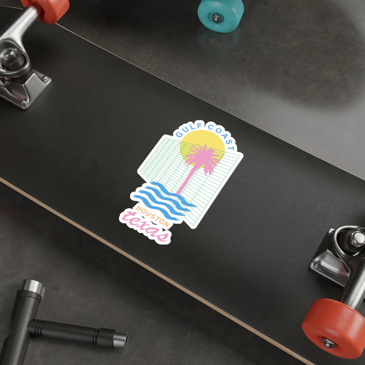 Gulf Coast Houston Sticker - HTX Tropical Beach Vibes