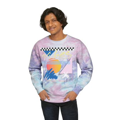 Vibes Vaporwave Tie-Dye Sweatshirt Sweater | Skater Trippy Aesthetic | Miami Geometric