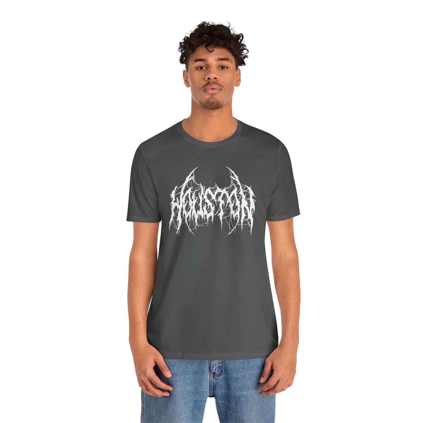 Houston Heavy Metal Logo T-Shirt - Black and White Graphic Tee