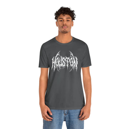 Houston Heavy Metal Logo T-Shirt - Black and White Graphic Tee