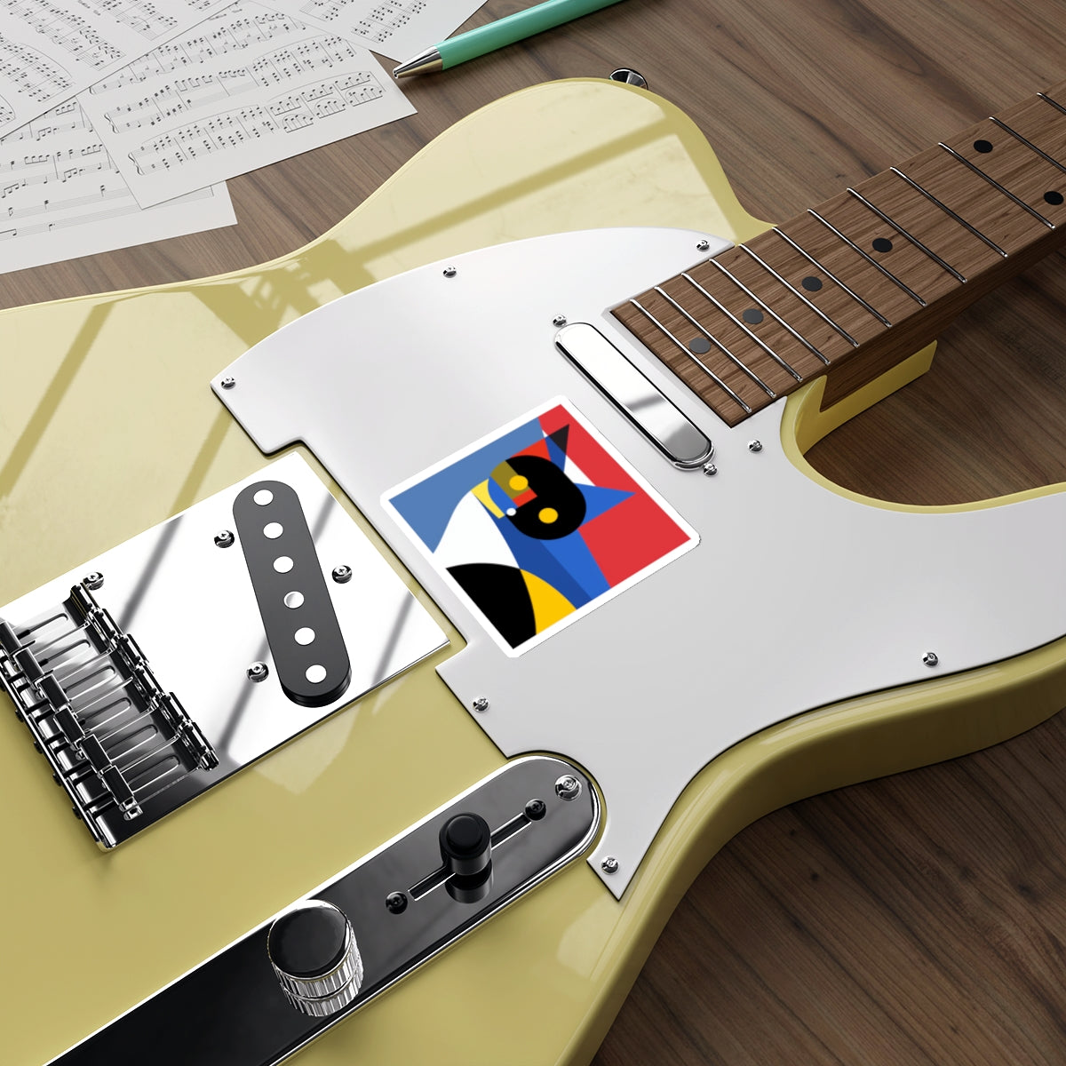 Meowhaus #2 Cat Sticker, Mondrian Inspired Die-Cut, Abstract Art Decal, Modern Minimalist Laptop Decal, Artsy Vinyl Sticker