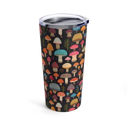 Tiny Mushrooms Tumbler 20oz Cup - Cute Cartoon Mystical Pattern Chill Drinkware