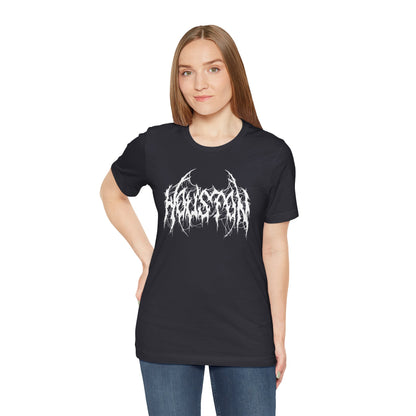 Houston Heavy Metal Logo T-Shirt - Black and White Graphic Tee