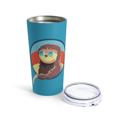 Sloth Keepin It Real Tumbler 20oz Cup | Punny Cute Drinkware | Retro Sunset