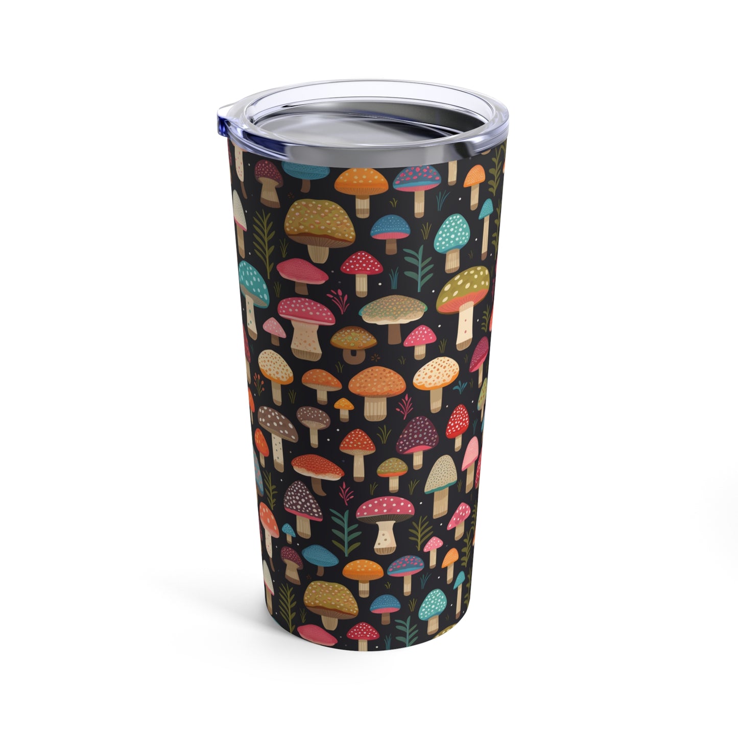 Tiny Mushrooms Tumbler 20oz Cup - Cute Cartoon Mystical Pattern Chill Drinkware