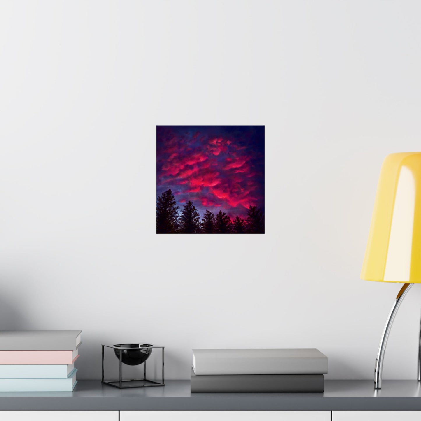Fuchsia Sunset Poster - Vibrant Landscape Wall Art Print - Original Art