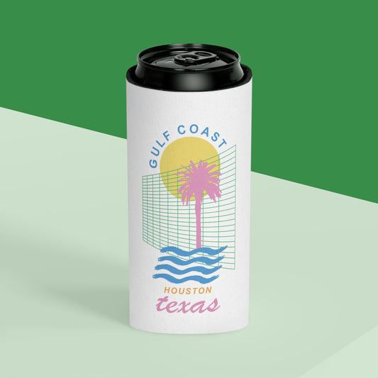 Gulf Coast HTX Koozie | Retro 80s Houston Can Cooler Gift