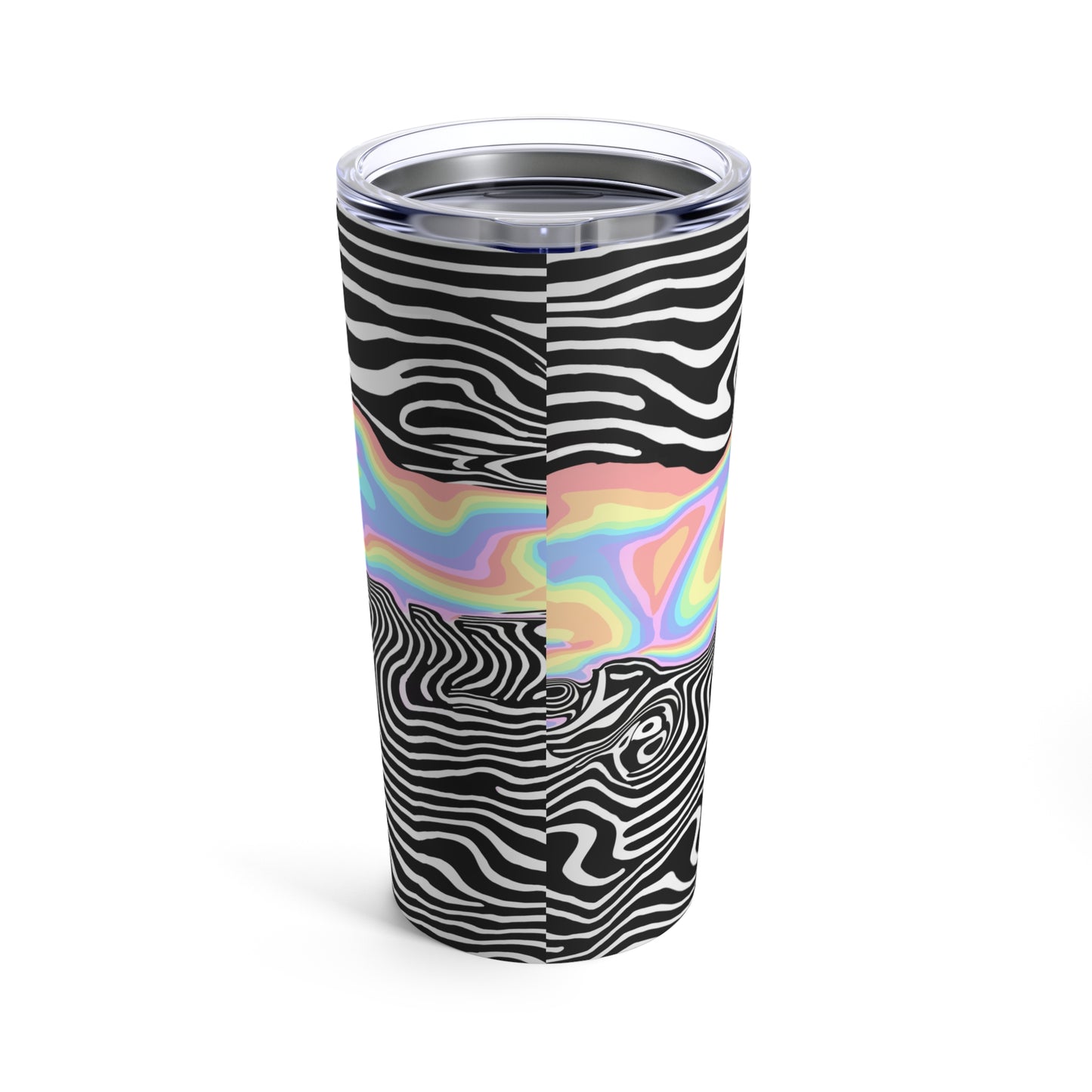 Trippy RGB Melt Tumbler 20oz - Psychedelic Black & White Stainless Steel Cup