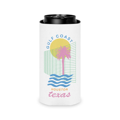 Gulf Coast HTX Koozie | Retro 80s Houston Can Cooler Gift