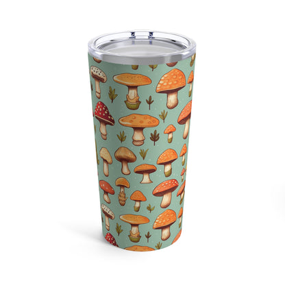 Cute Magic Mushrooms Tumbler 20oz Cup - Kawaii Cartoon Pattern Plant Drinkware