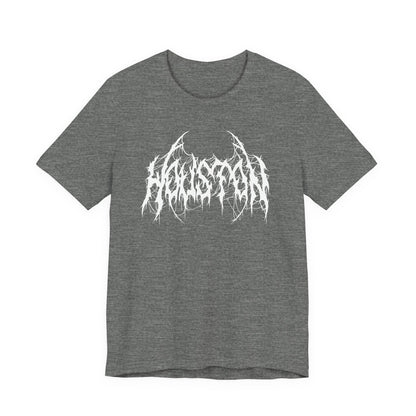 Houston Heavy Metal Logo T-Shirt - Black and White Graphic Tee