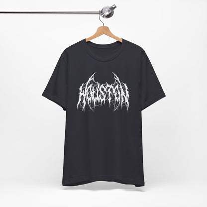 Houston Heavy Metal Logo T-Shirt - Black and White Graphic Tee