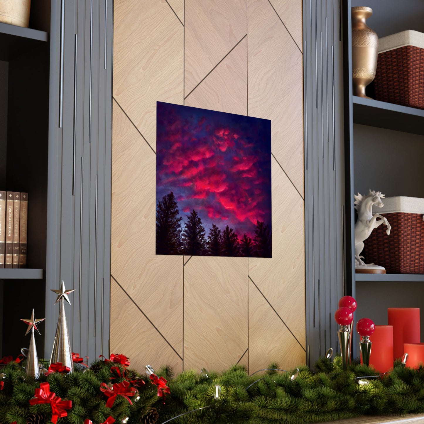 Fuchsia Sunset Poster - Vibrant Landscape Wall Art Print - Original Art