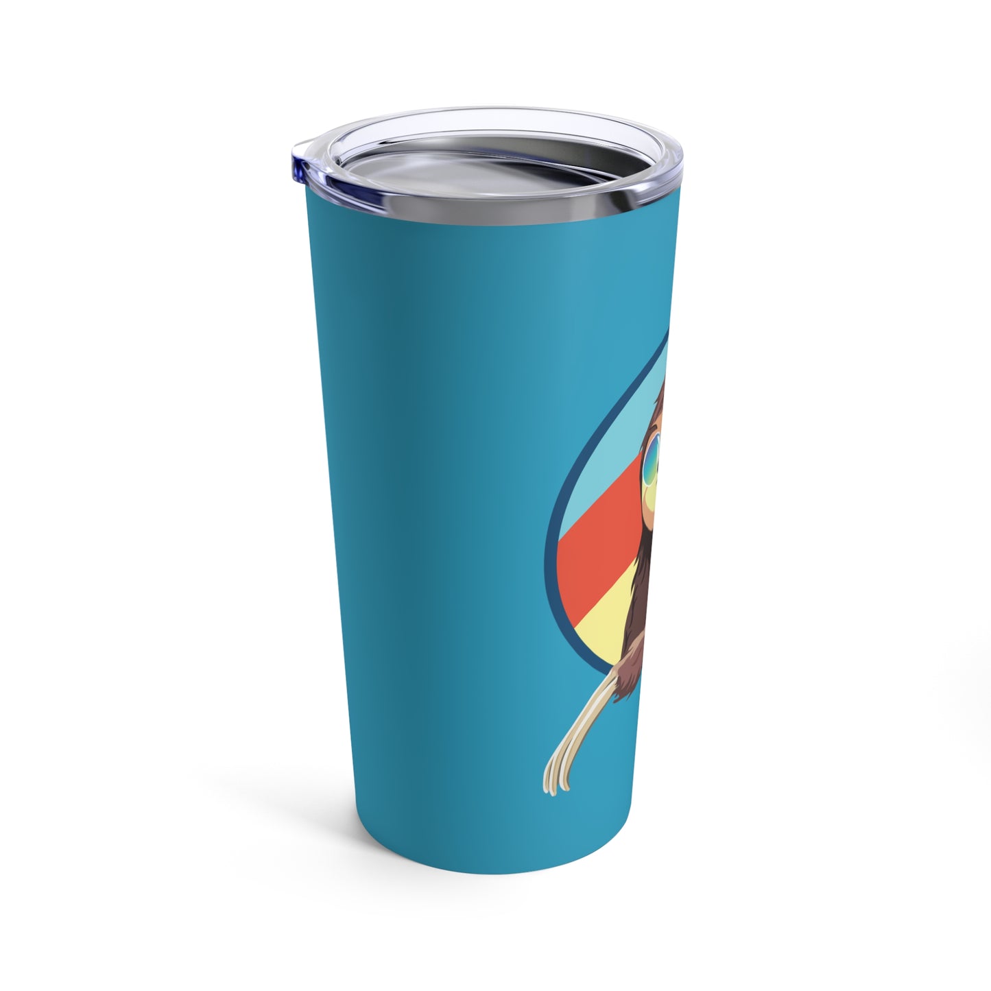 Sloth Keepin It Real Tumbler 20oz Cup | Punny Cute Drinkware | Retro Sunset