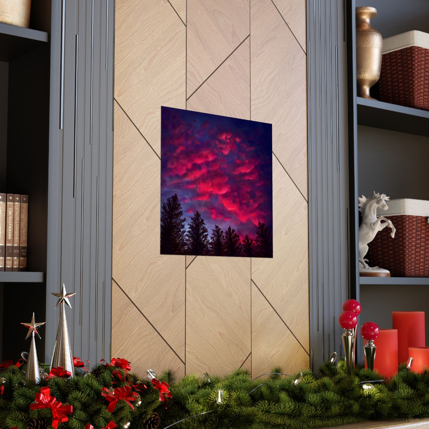 Fuchsia Sunset Poster - Vibrant Landscape Wall Art Print - Original Art