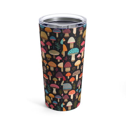 Tiny Mushrooms Tumbler 20oz Cup - Cute Cartoon Mystical Pattern Chill Drinkware