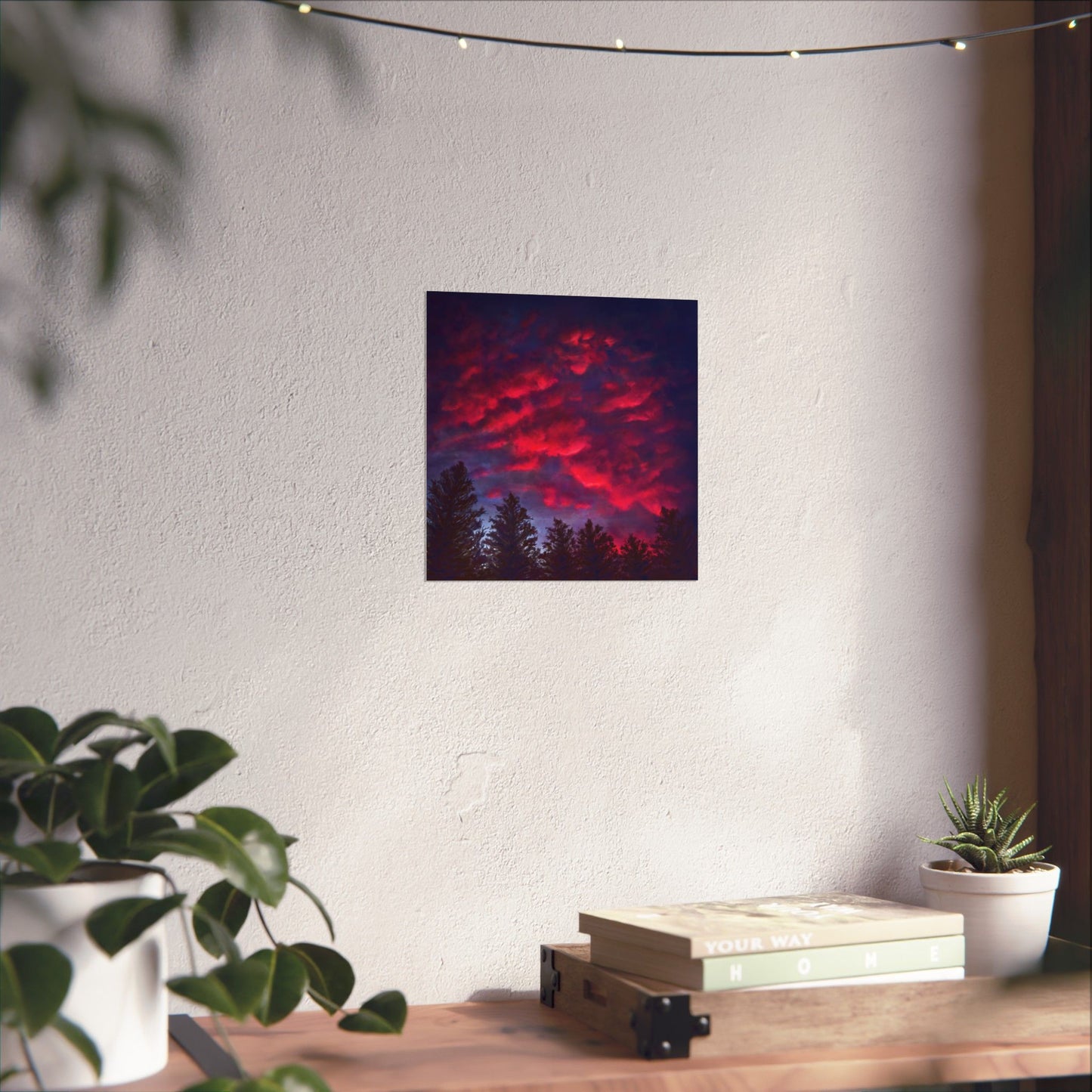 Fuchsia Sunset Poster - Vibrant Landscape Wall Art Print - Original Art