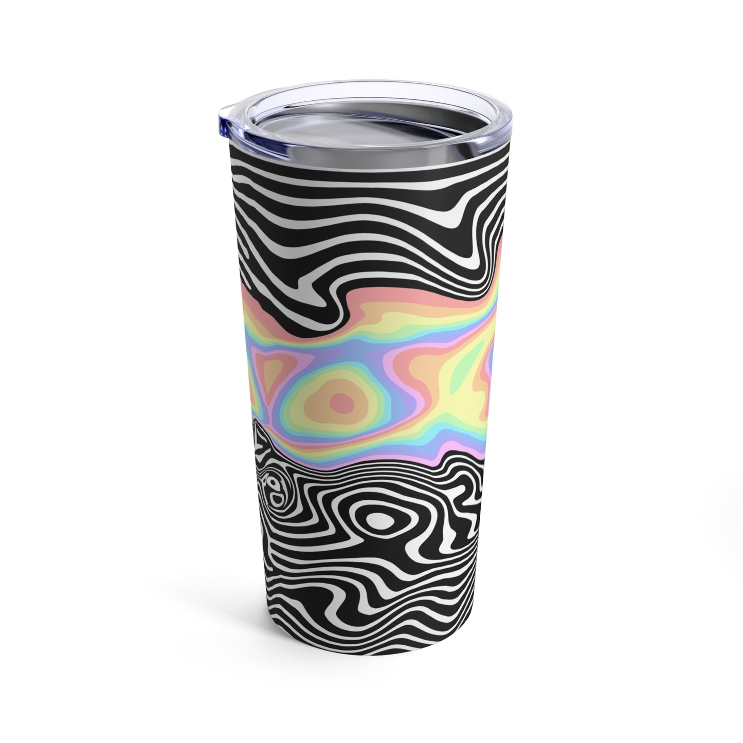 Trippy RGB Melt Tumbler 20oz - Psychedelic Black & White Stainless Steel Cup